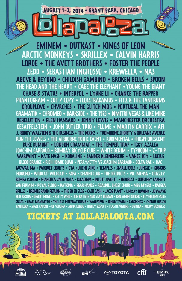 Cartel de Lollapalooza 2014 Me hace ruido