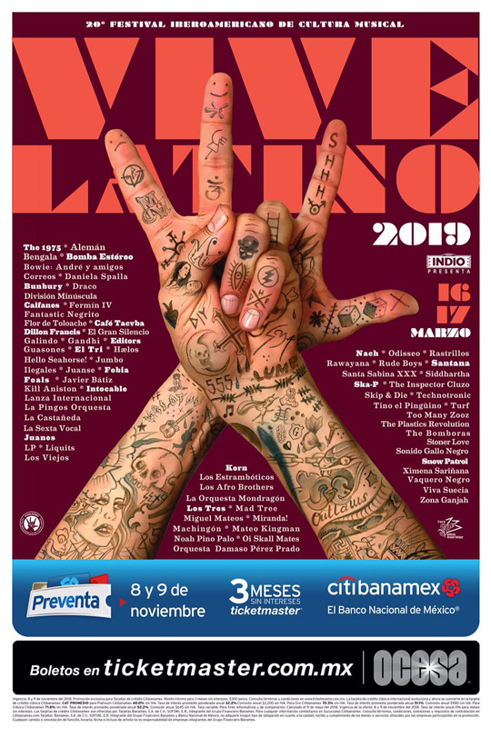 Resultado de imagen para vive latino 2019 cartel