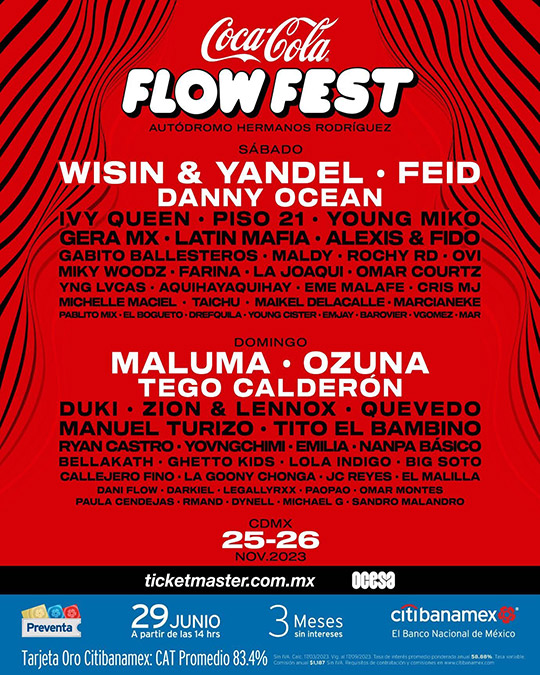 Coca Cola Flow Fest 2023 cartel, detalles, y bellakeo Me hace ruido