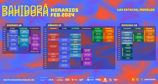 bahidora 2024 horarios