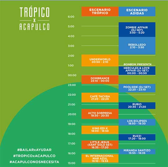 horarios tropico 2023