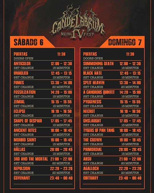 horarios candelabrum 2025