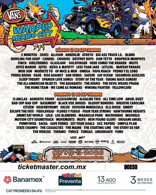 Vans Warped Tour Mexico flyer